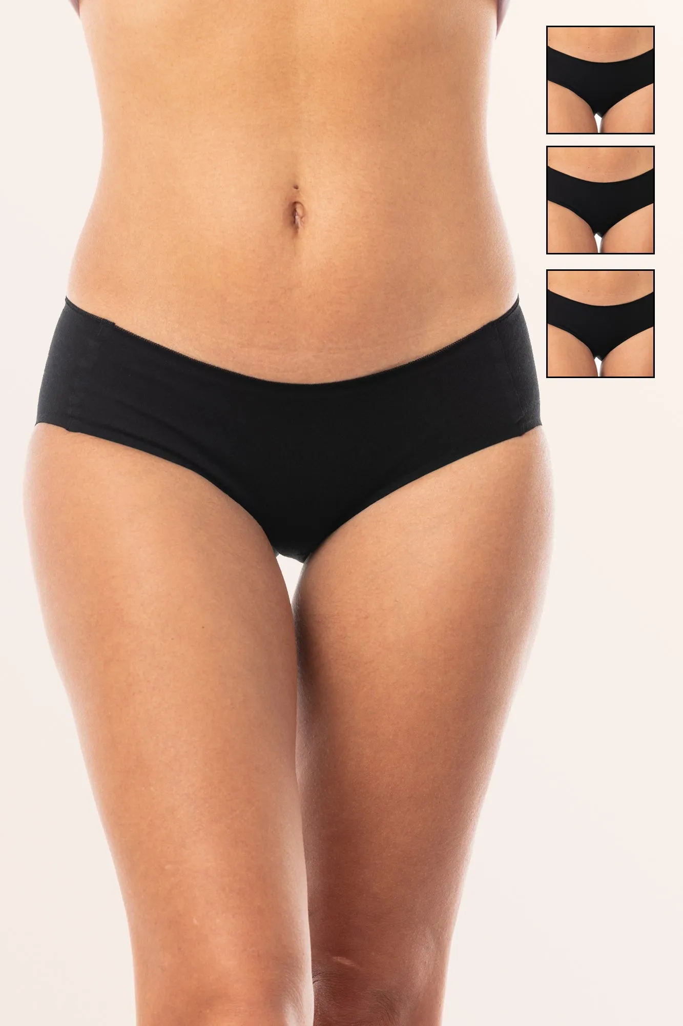 Seamless Classic Panties (3-Pack) - Black