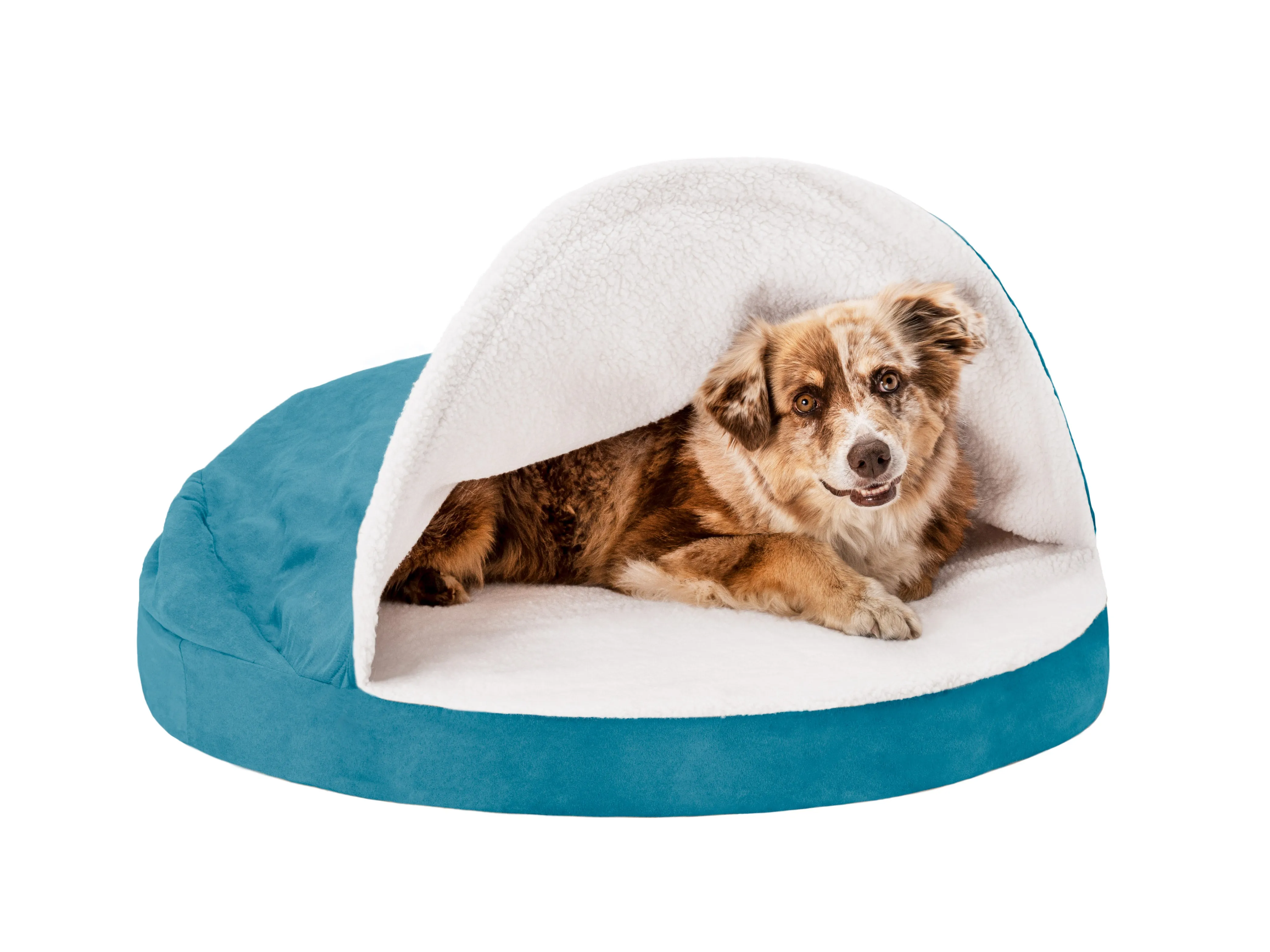 Snuggery Burrow Dog Bed - Faux Sheepskin