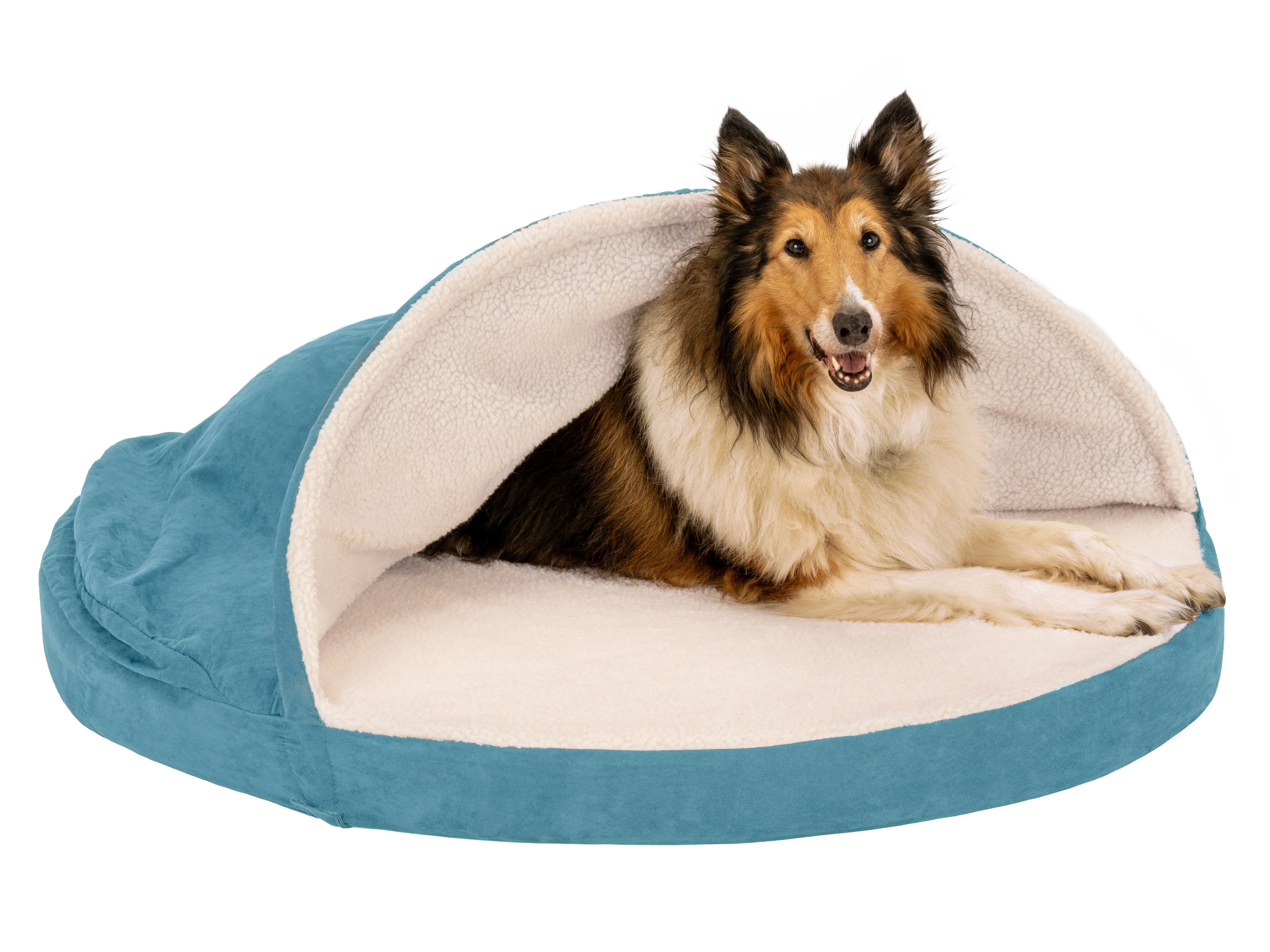 Snuggery Burrow Dog Bed - Faux Sheepskin