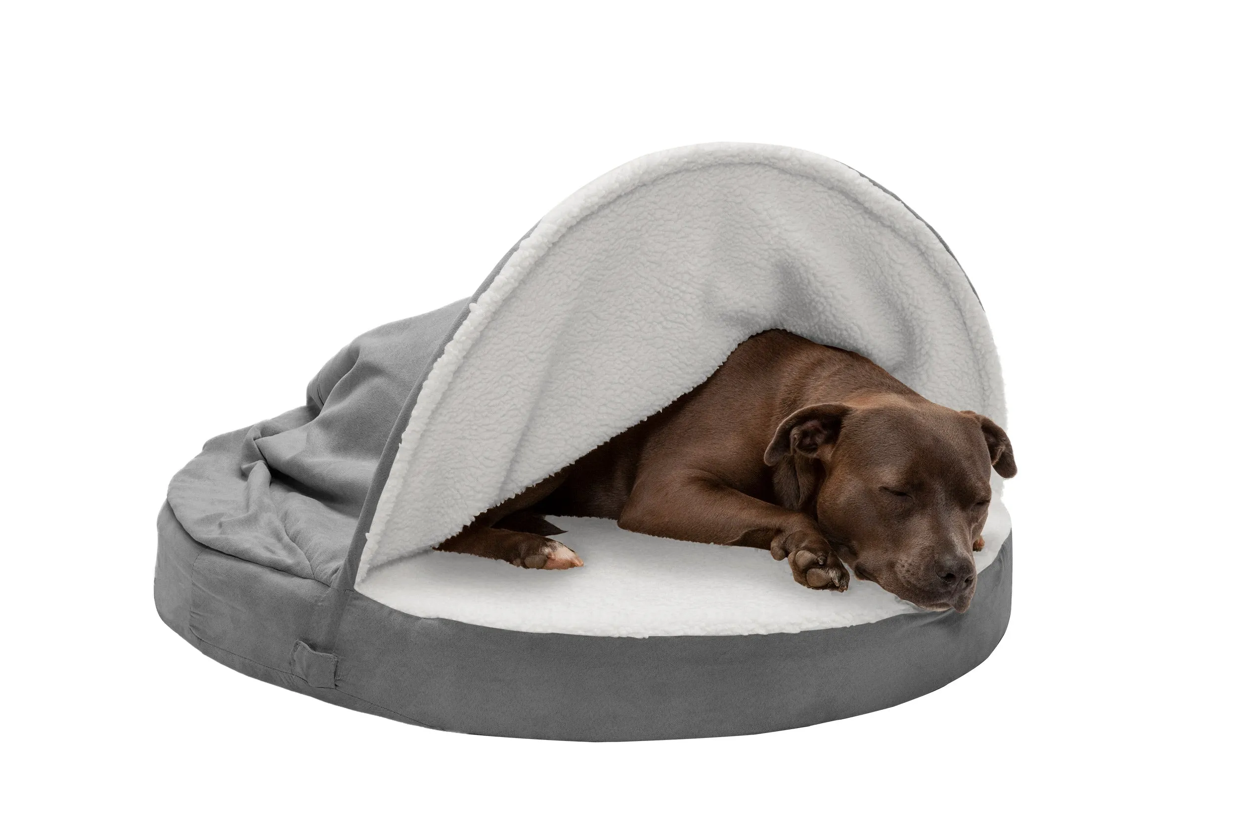 Snuggery Burrow Dog Bed - Faux Sheepskin