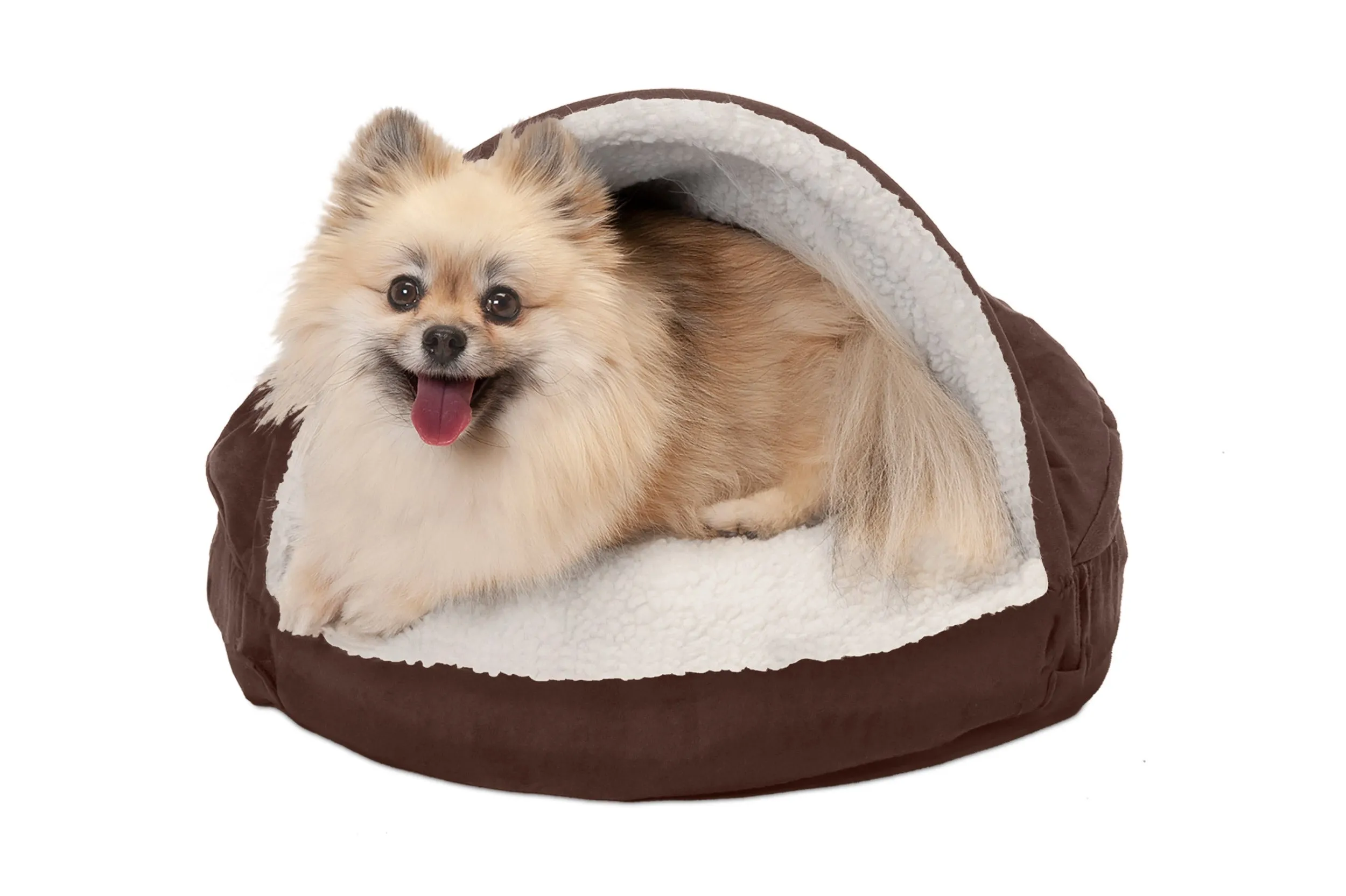 Snuggery Burrow Dog Bed - Faux Sheepskin