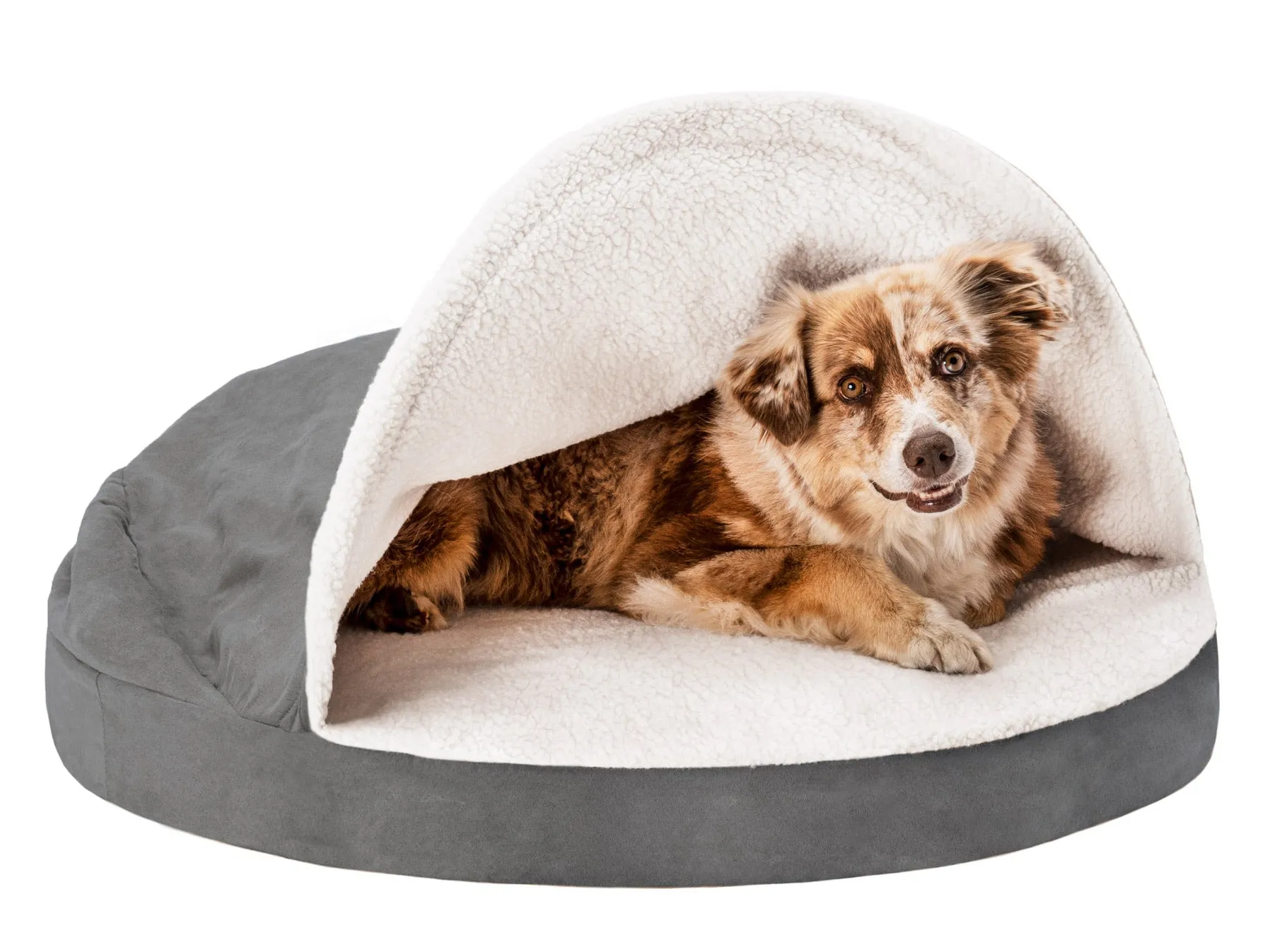 Snuggery Burrow Dog Bed - Faux Sheepskin