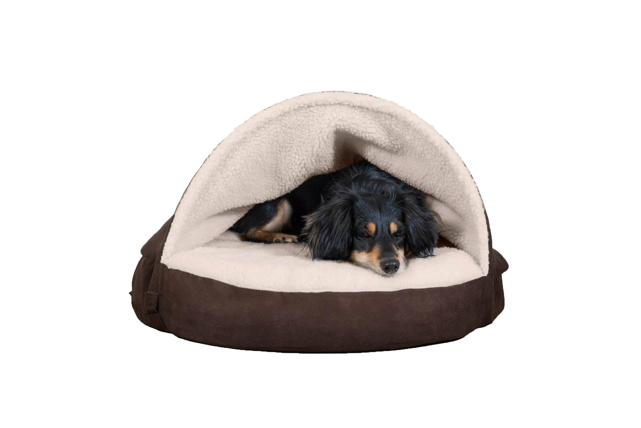 Snuggery Burrow Dog Bed - Faux Sheepskin