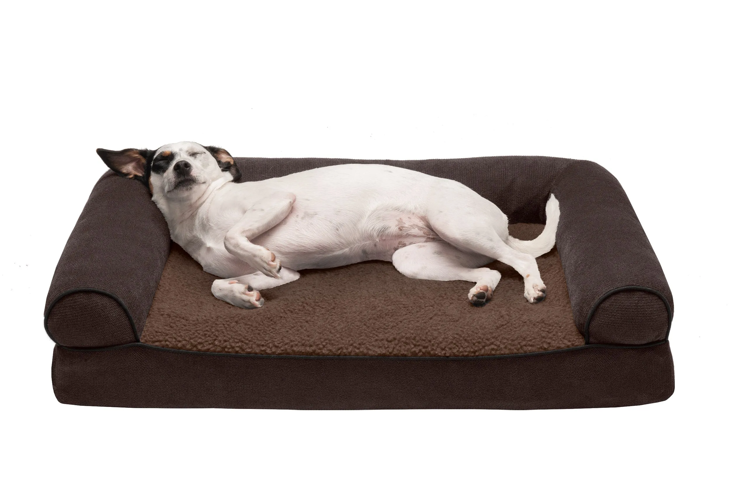 Sofa Dog Bed - Faux Fleece & Chenille