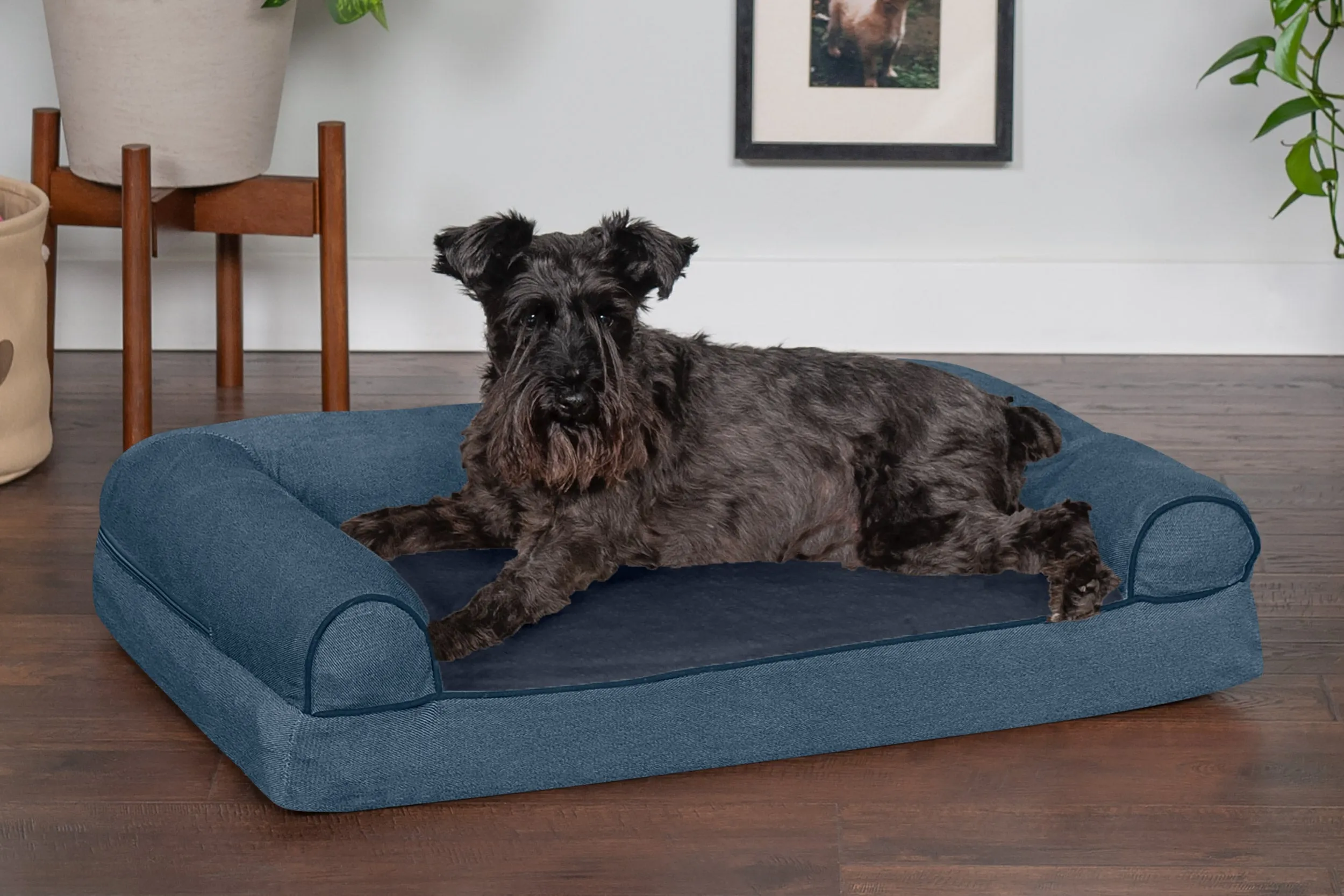 Sofa Dog Bed - Faux Fleece & Chenille