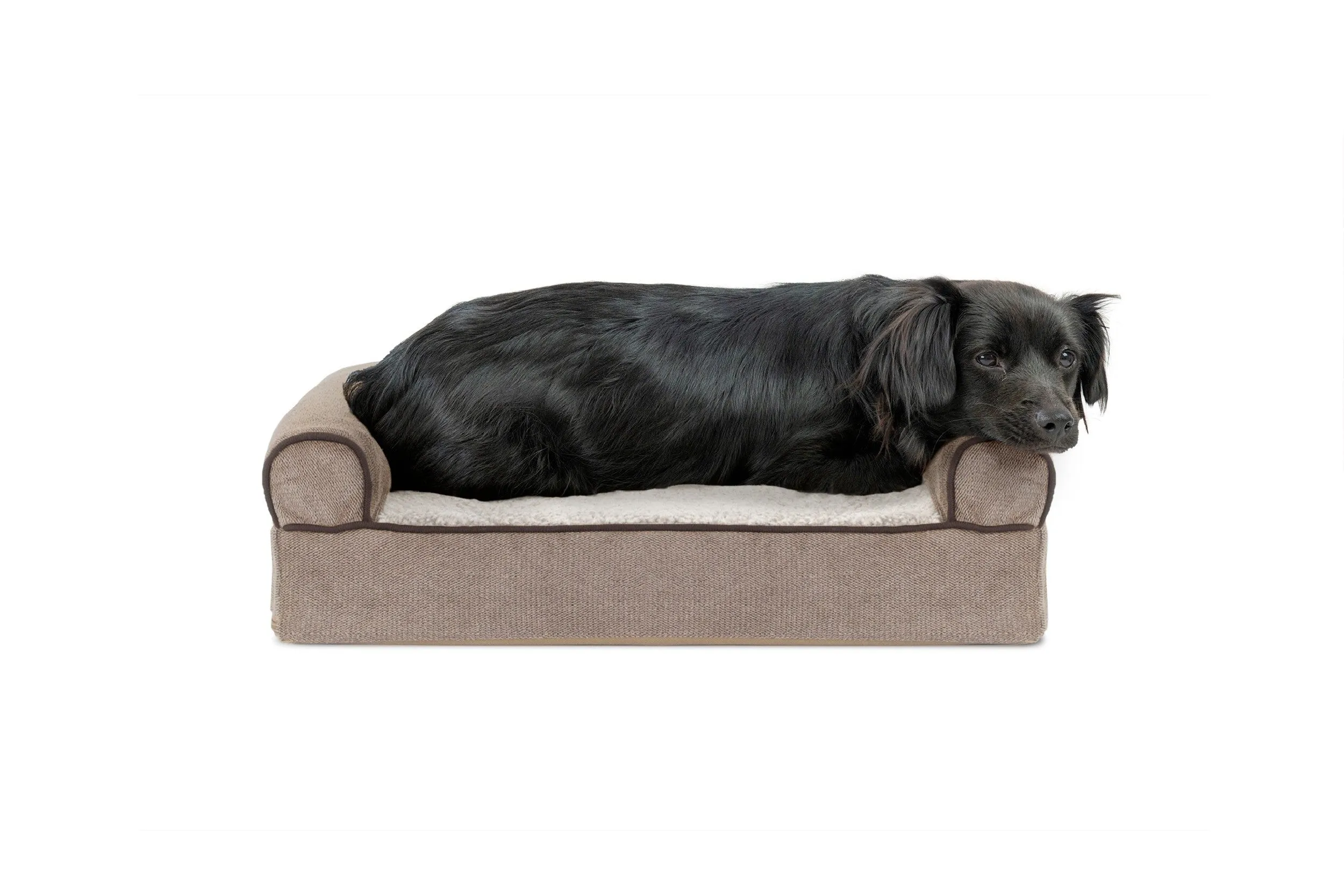 Sofa Dog Bed - Faux Fleece & Chenille