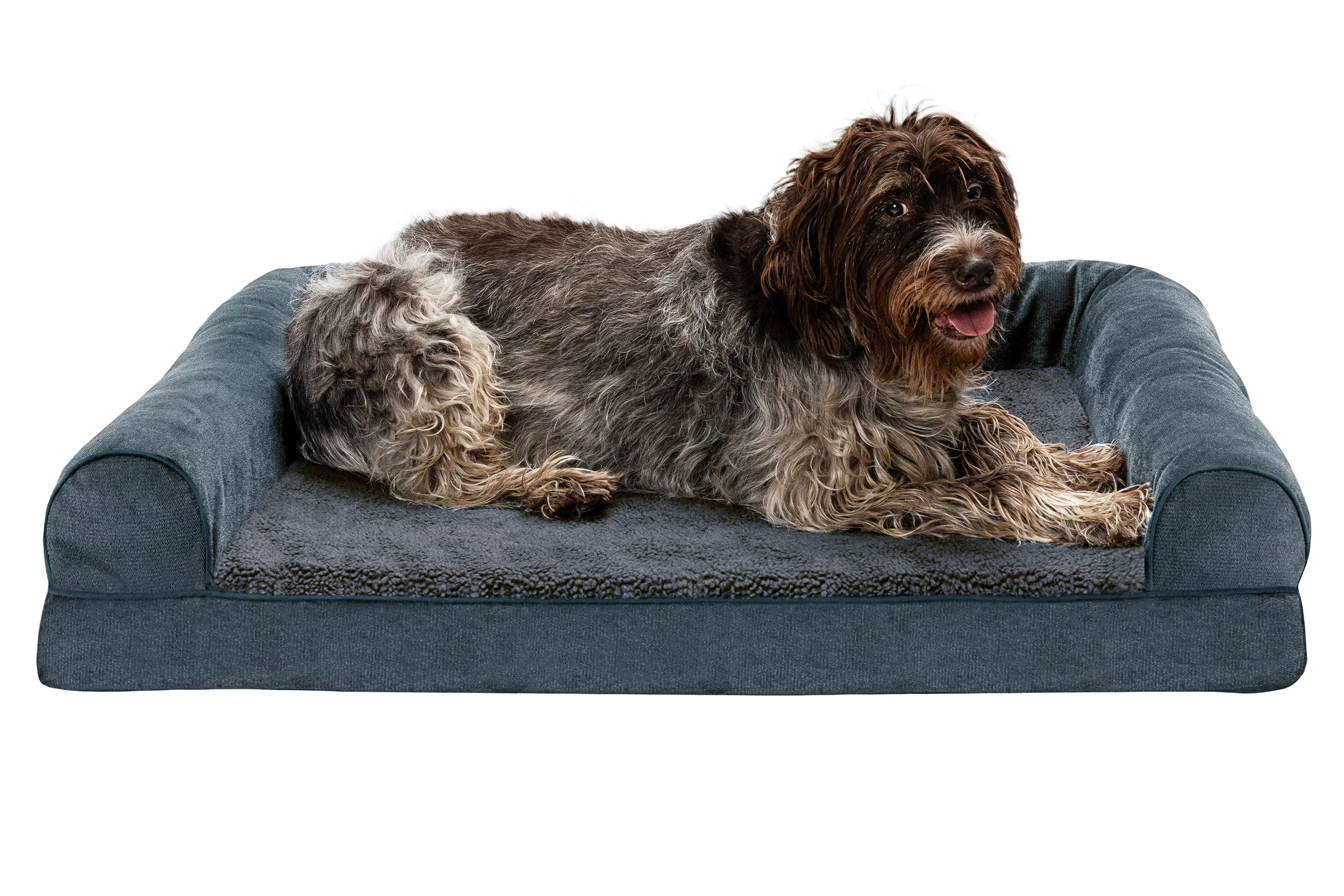 Sofa Dog Bed - Faux Fleece & Chenille