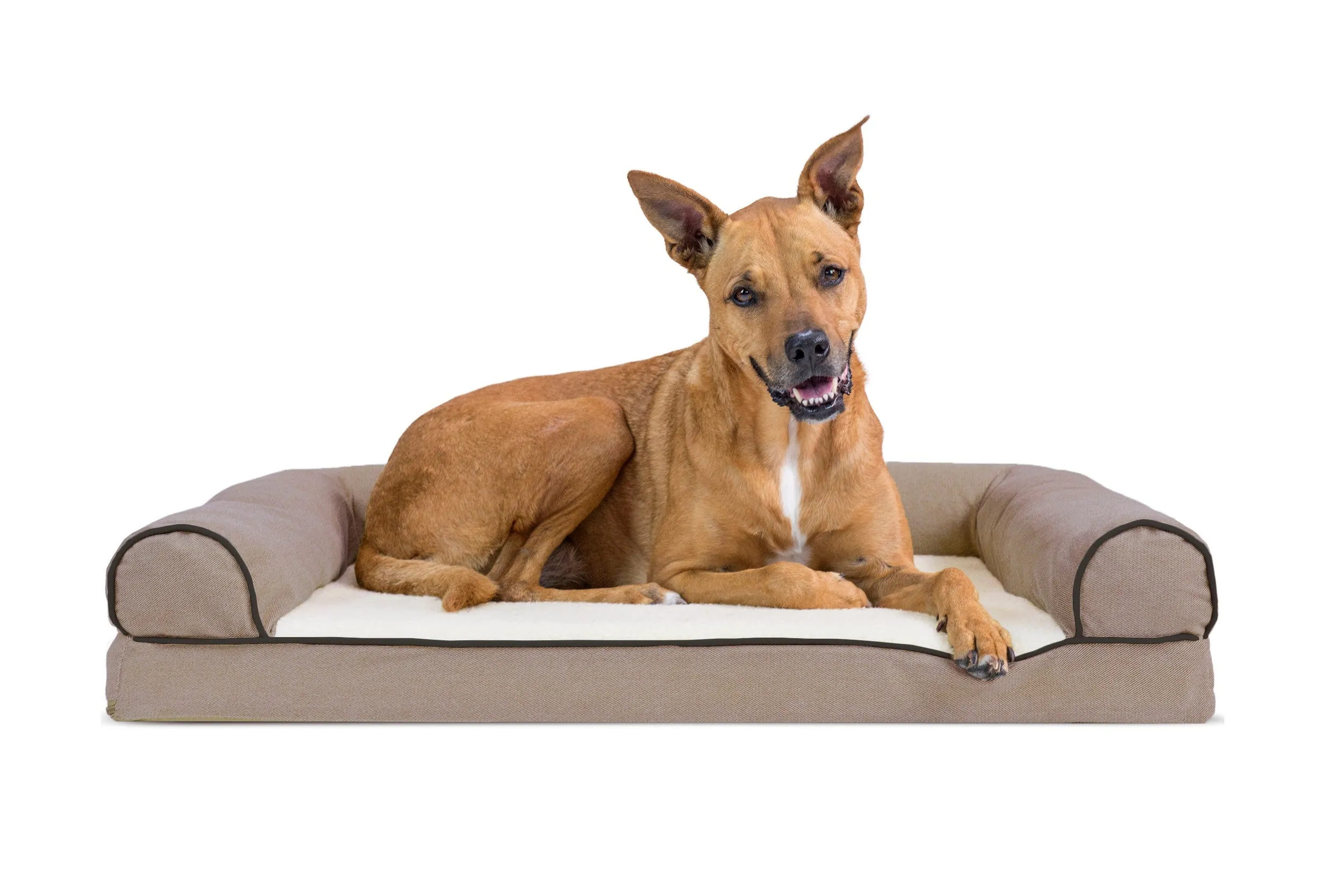 Sofa Dog Bed - Faux Fleece & Chenille