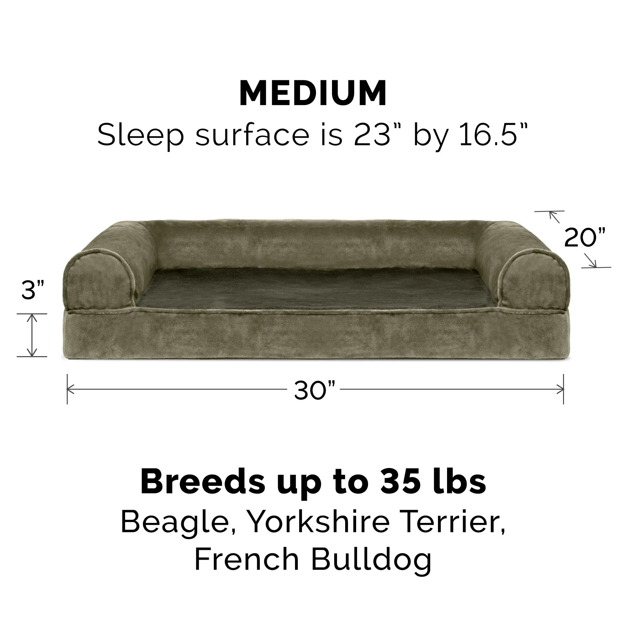 Sofa Dog Bed - Faux Fur & Velvet