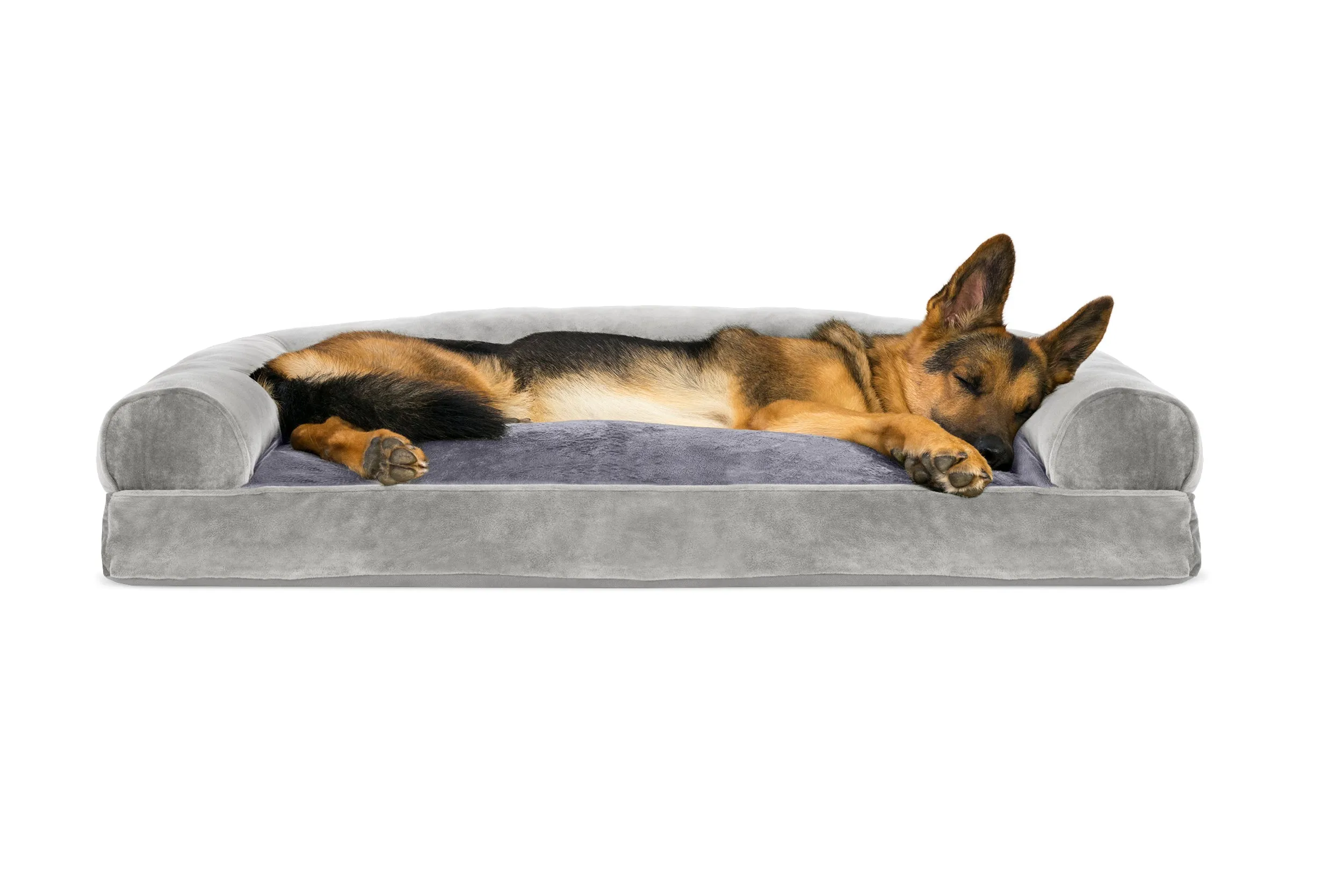 Sofa Dog Bed - Faux Fur & Velvet