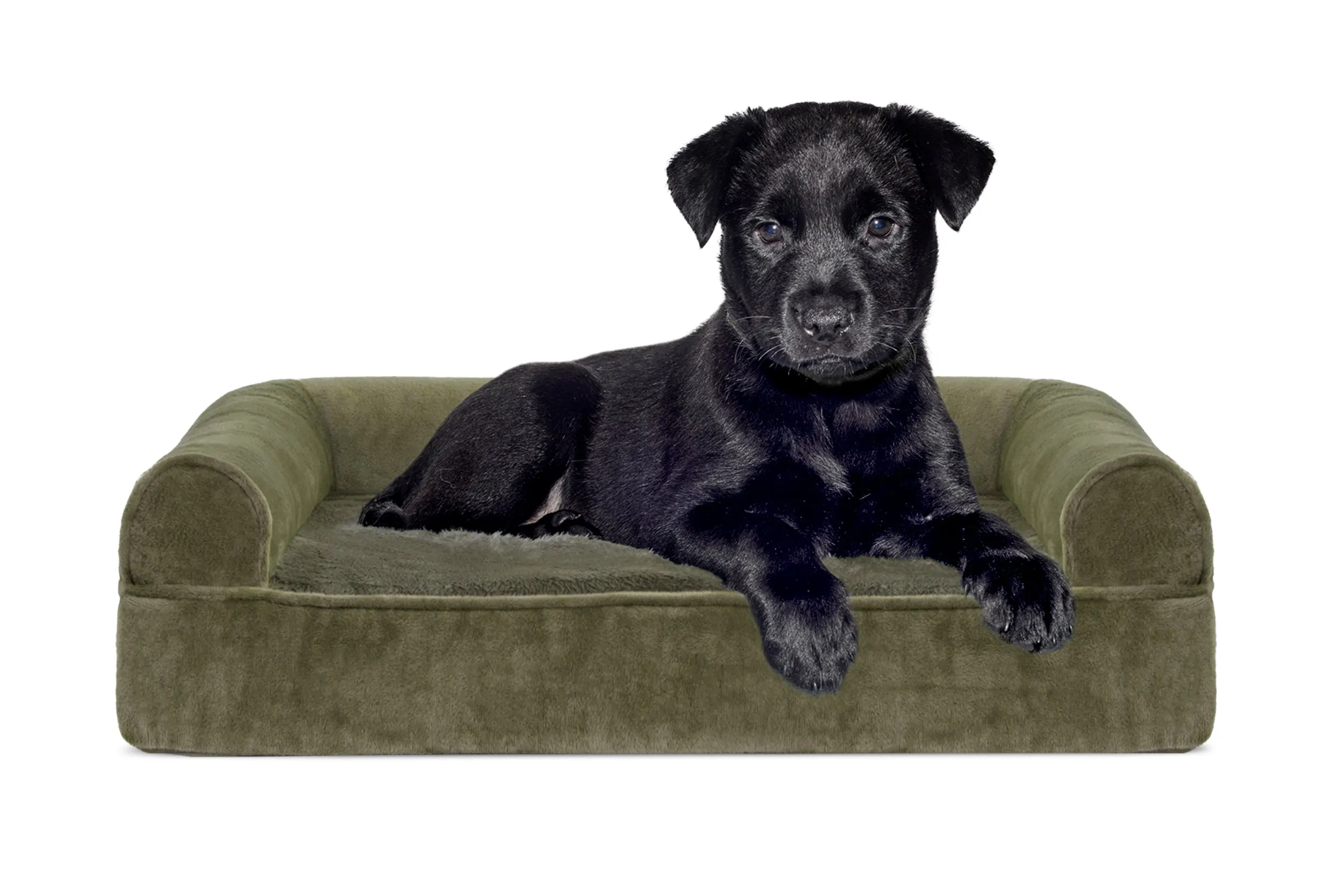 Sofa Dog Bed - Faux Fur & Velvet