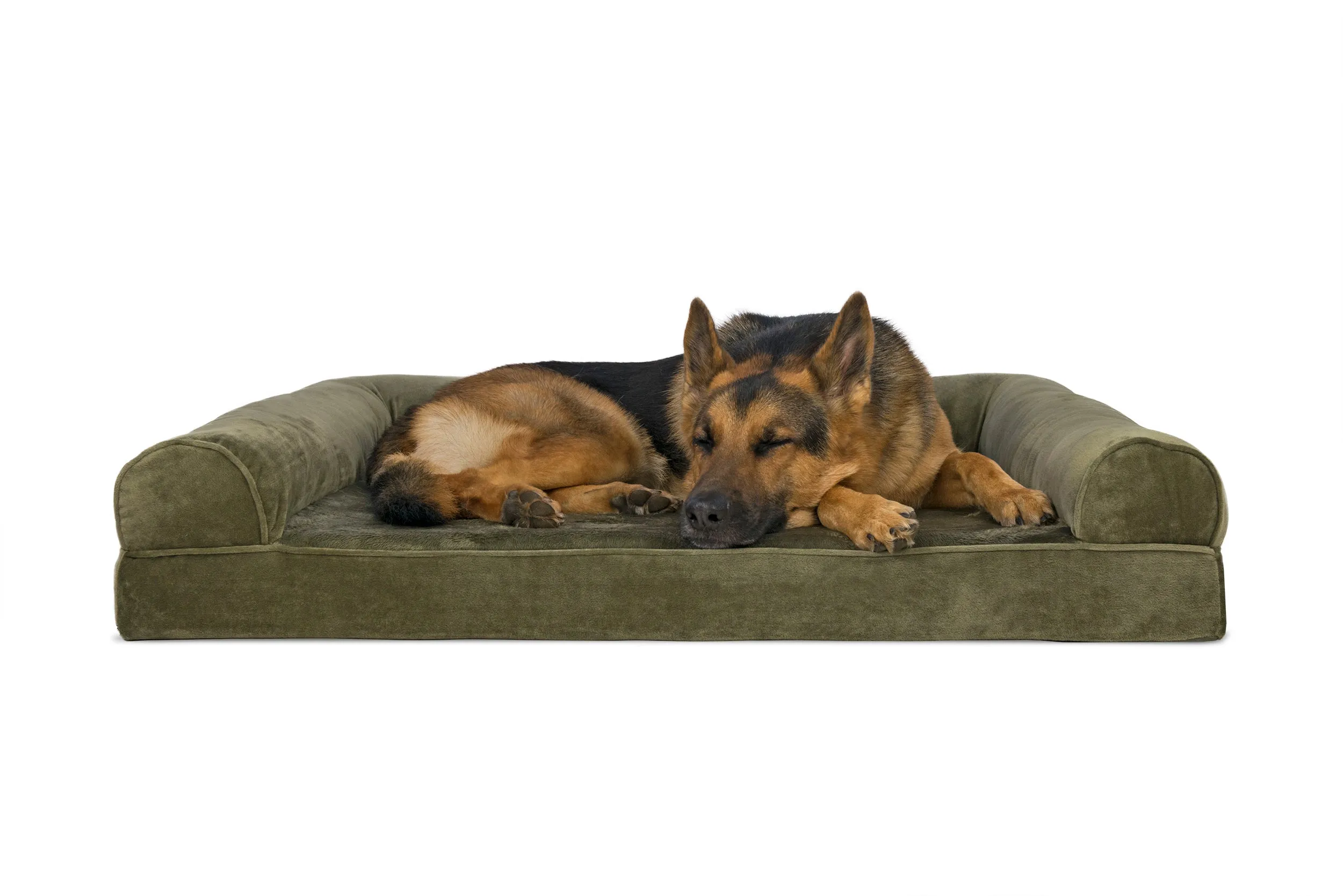 Sofa Dog Bed - Faux Fur & Velvet