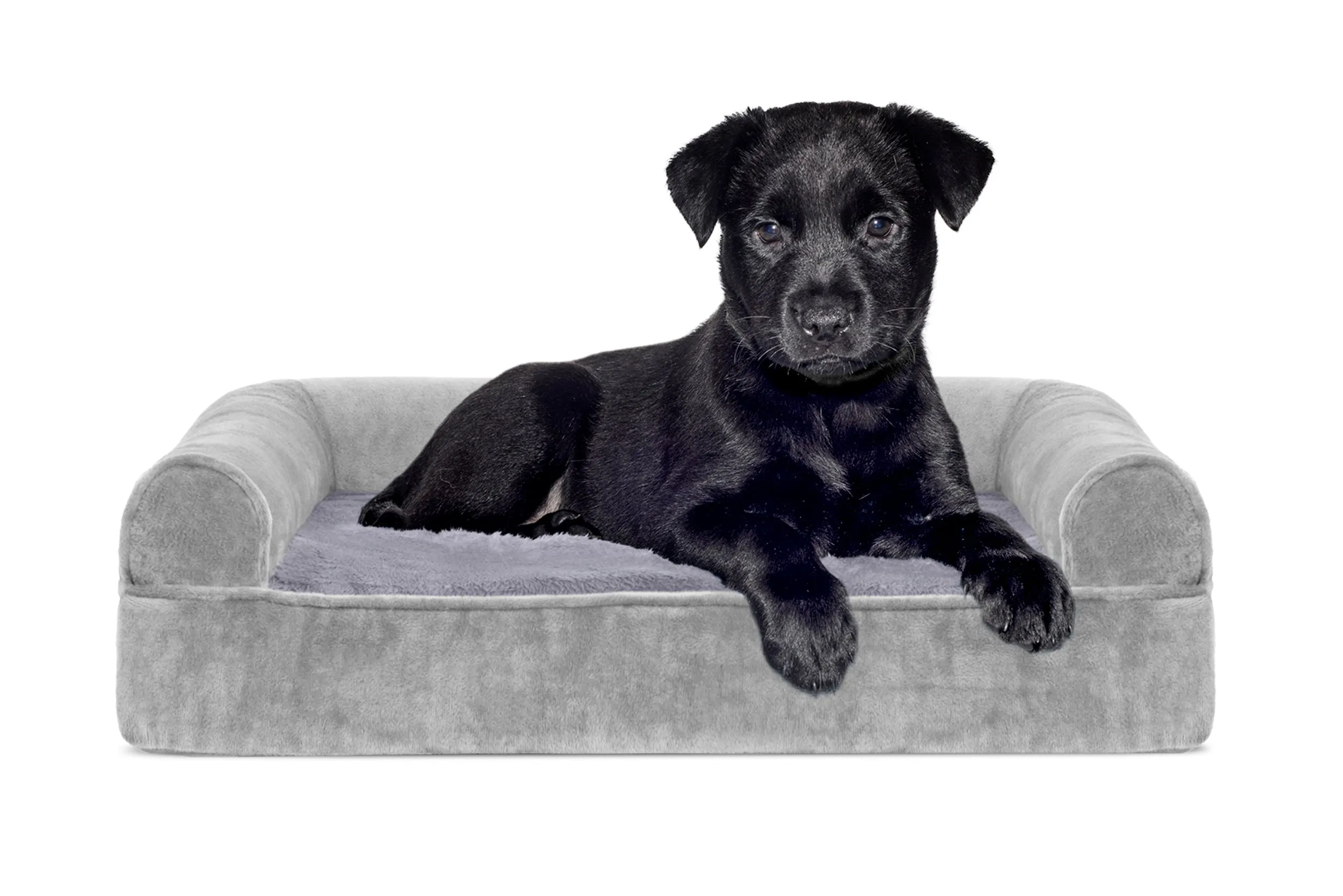 Sofa Dog Bed - Faux Fur & Velvet