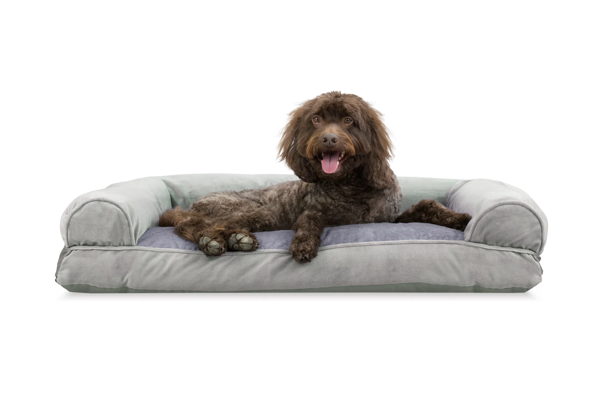 Sofa Dog Bed - Faux Fur & Velvet