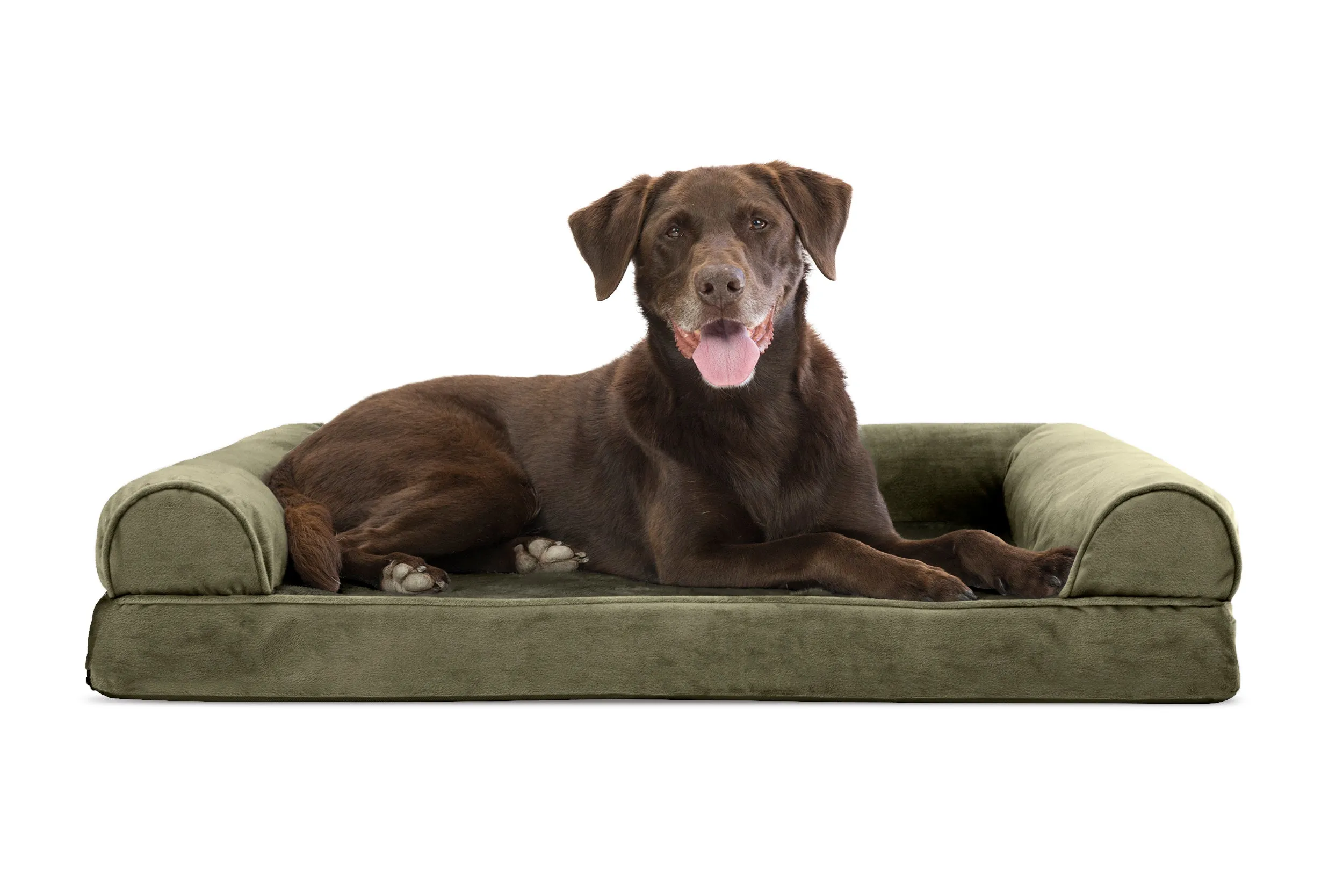 Sofa Dog Bed - Faux Fur & Velvet