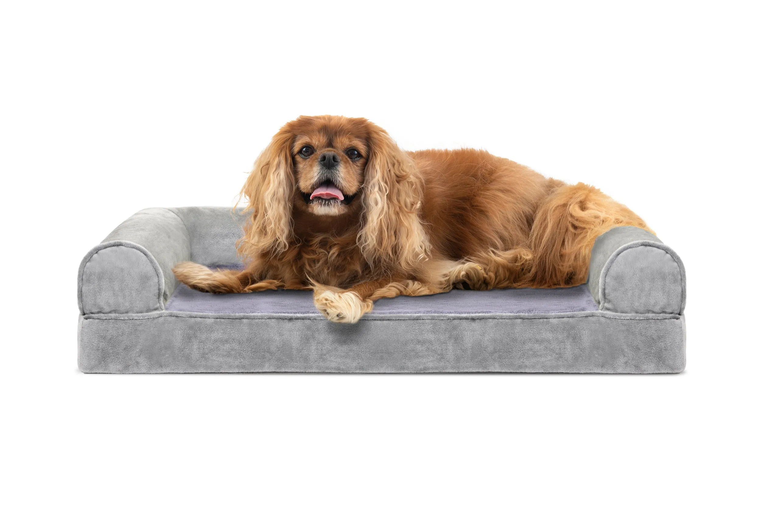 Sofa Dog Bed - Faux Fur & Velvet