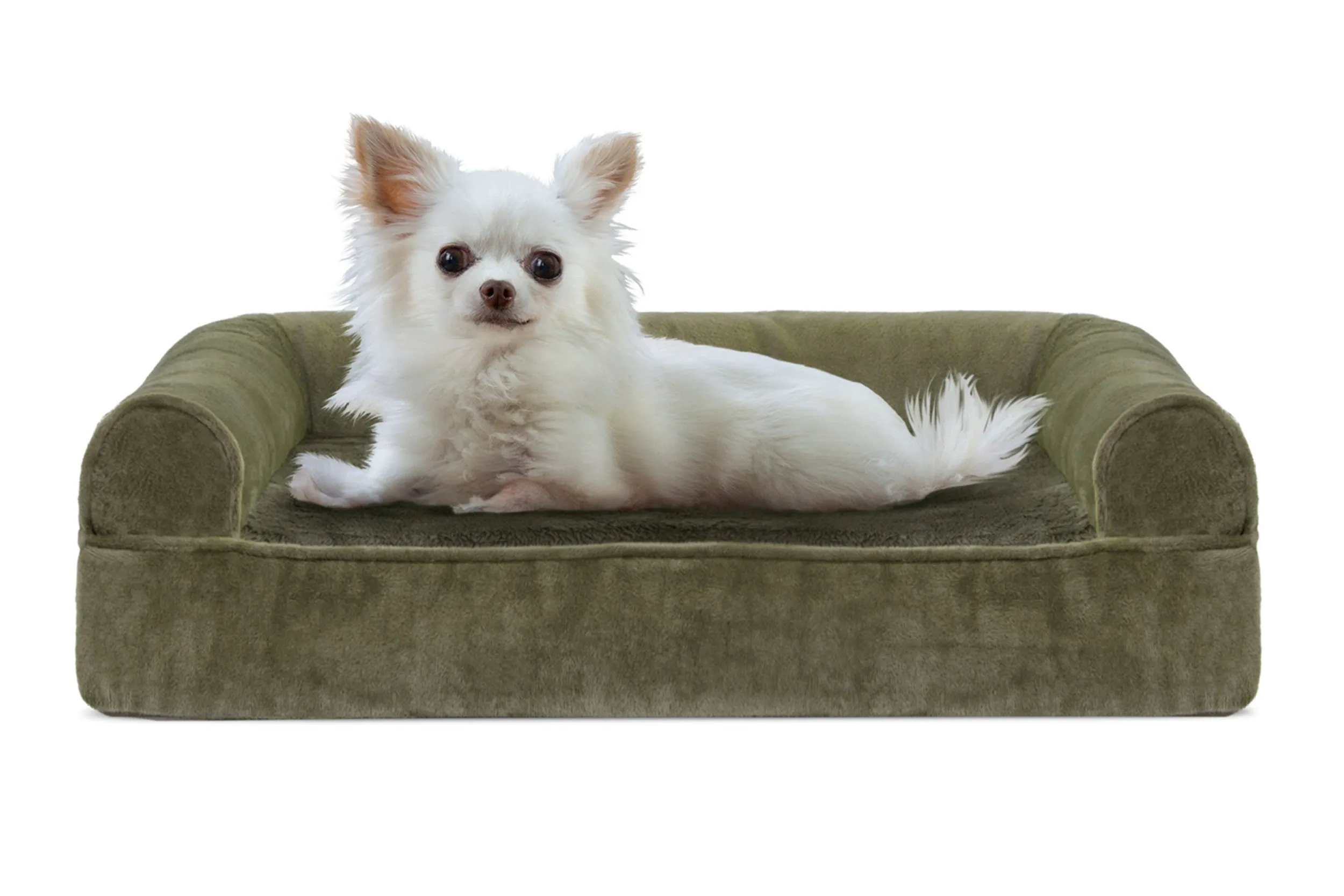 Sofa Dog Bed - Faux Fur & Velvet