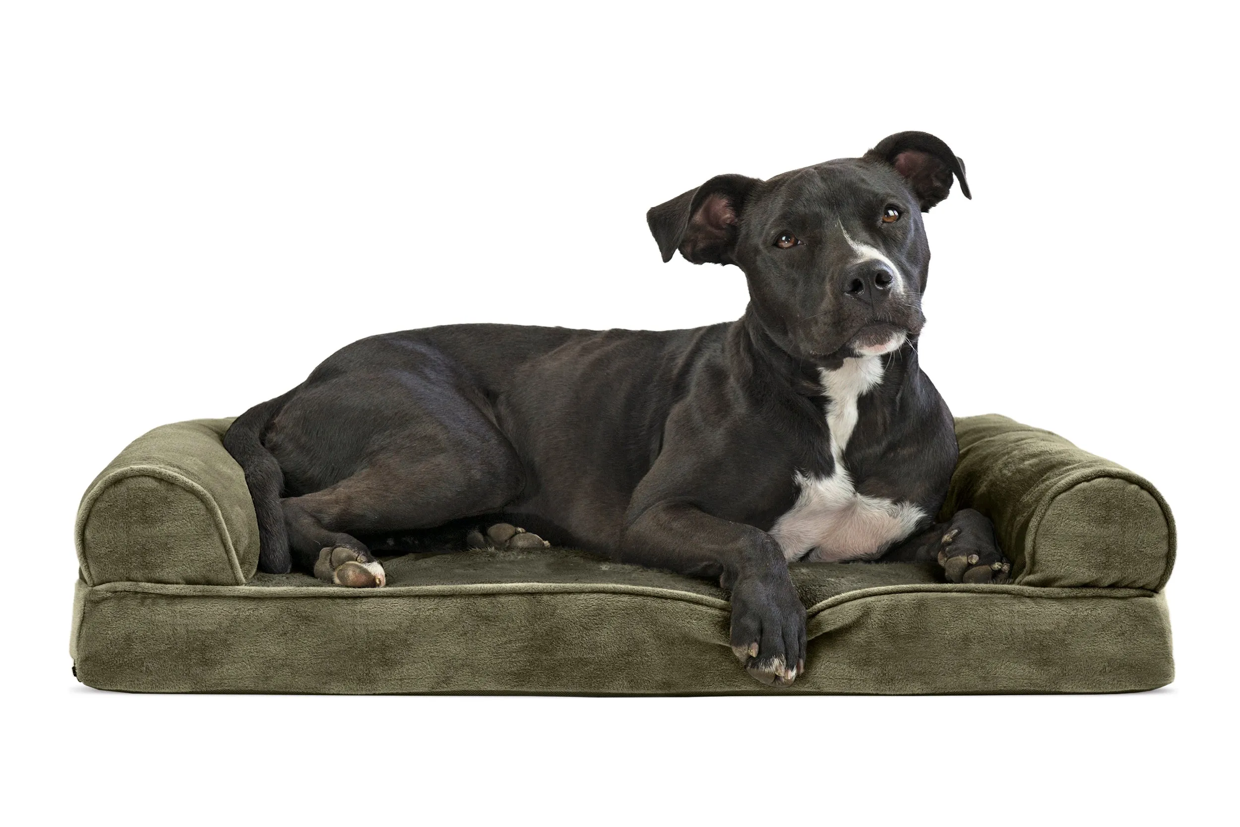 Sofa Dog Bed - Faux Fur & Velvet