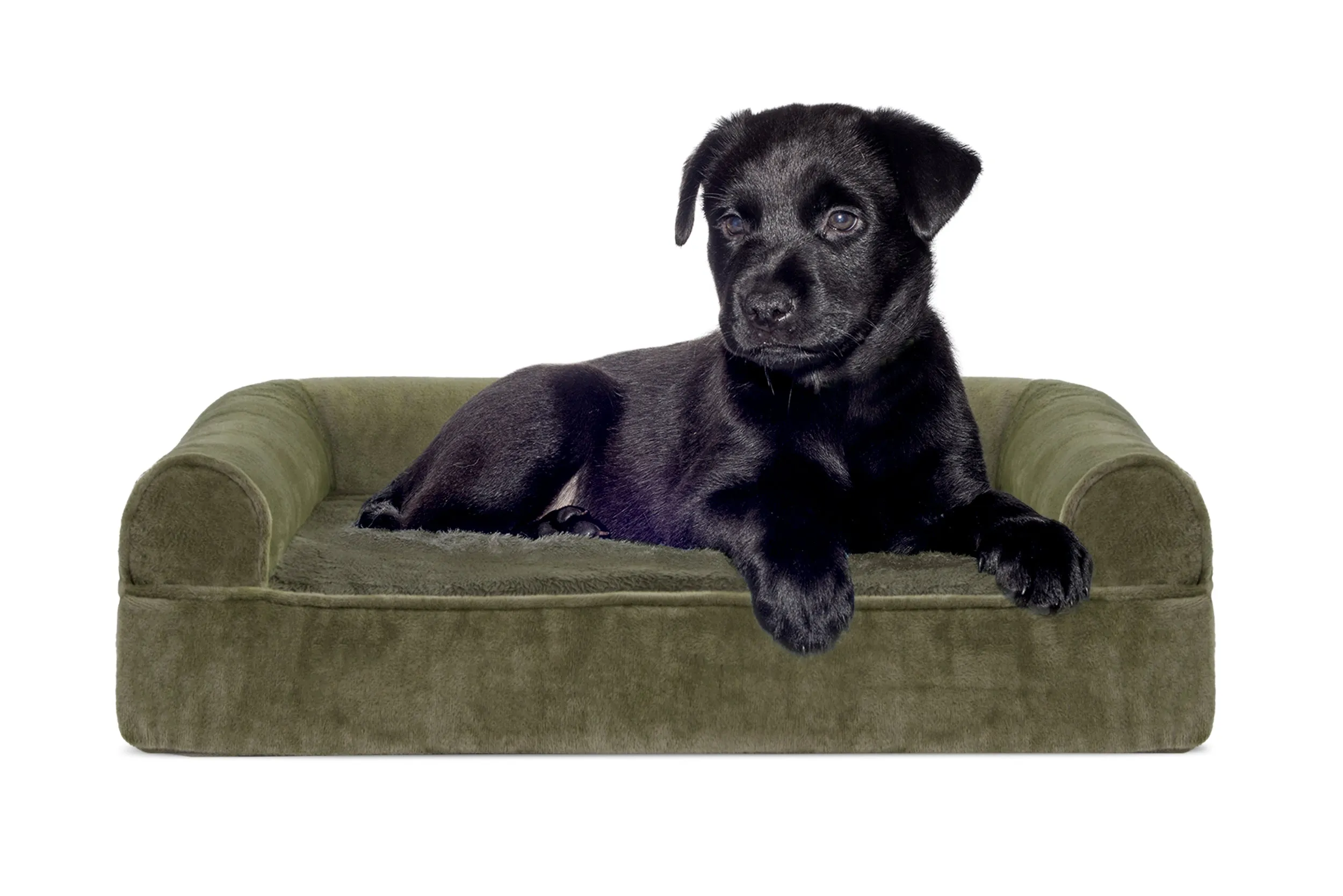 Sofa Dog Bed - Faux Fur & Velvet