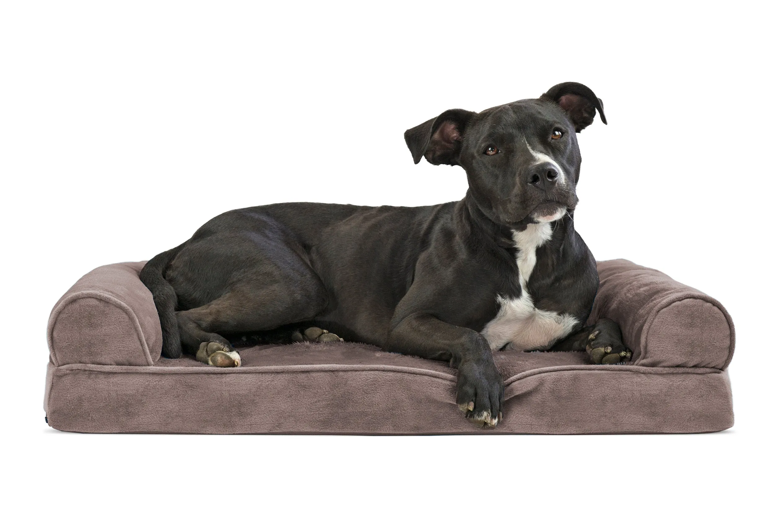 Sofa Dog Bed - Faux Fur & Velvet