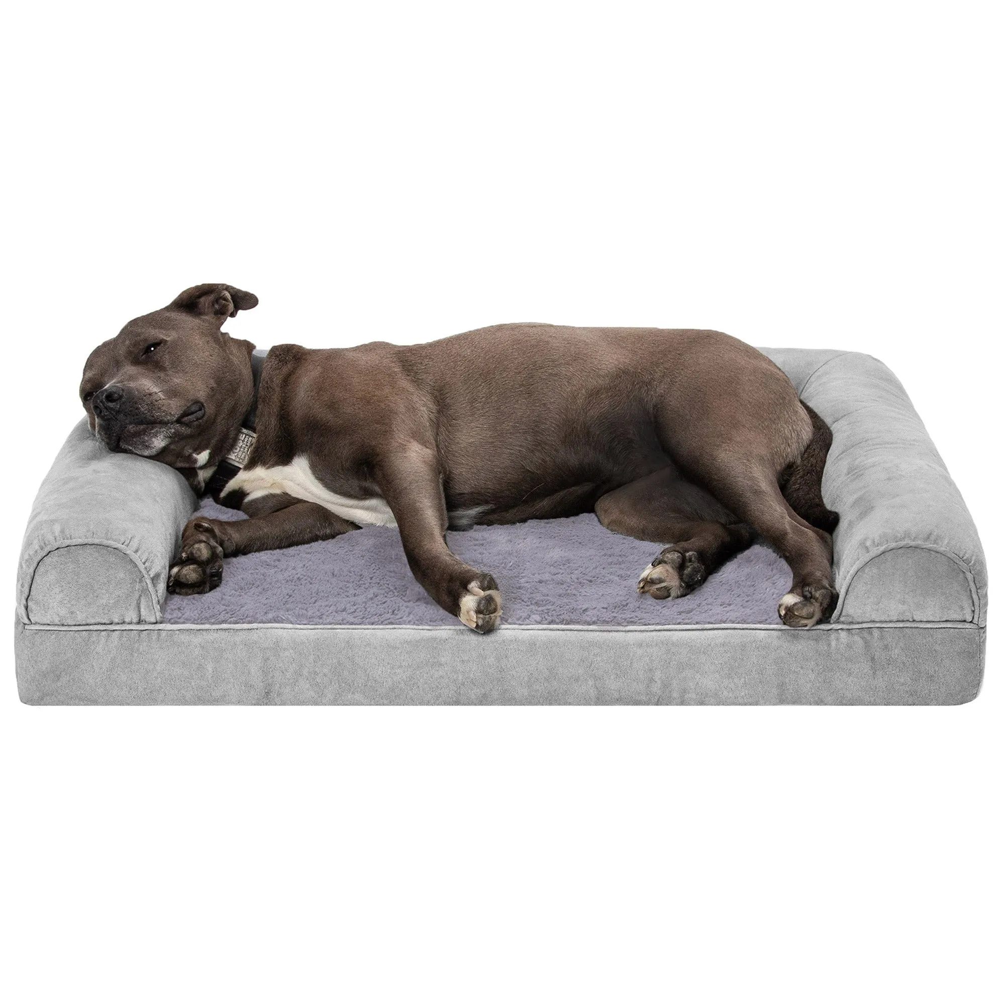 Sofa Dog Bed - Faux Fur & Velvet