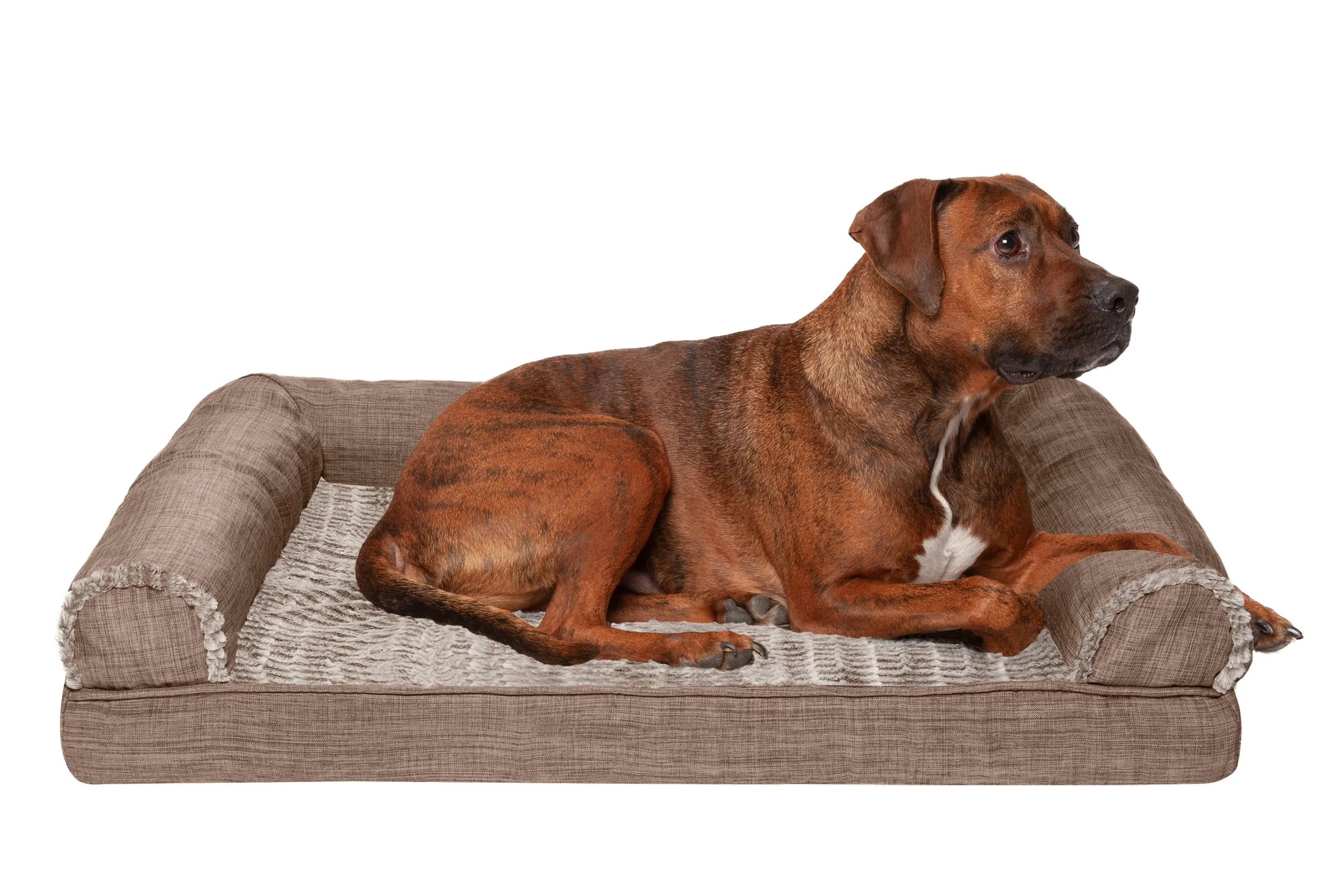 Sofa Dog Bed - Luxe Fur & Performance Linen