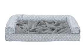 Sofa Pet Bed - Plush Faux Fur & Diamond Print Nest-Top Sofa Bed