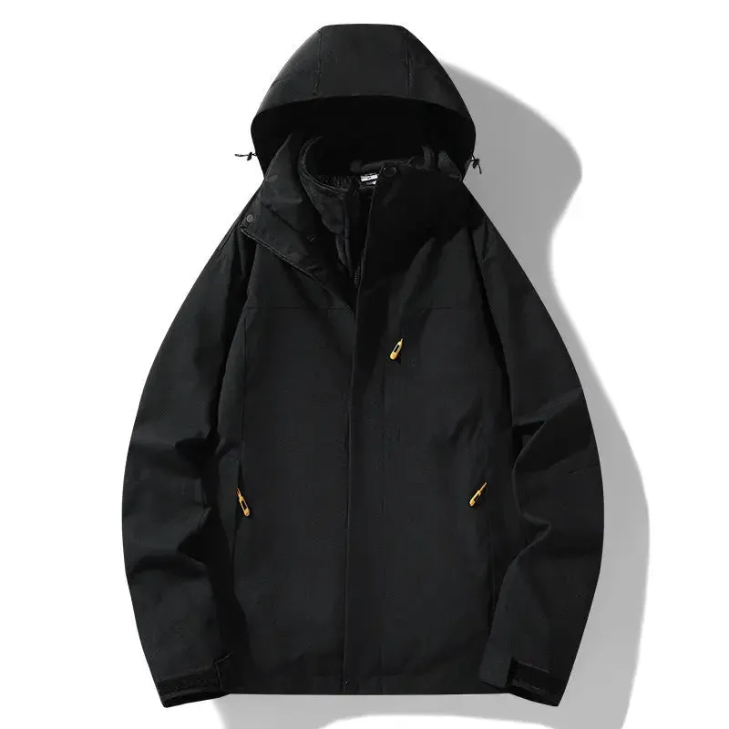 Three-in-one Removable Fleece-lined Thickened Windproof Waterproof Jacket