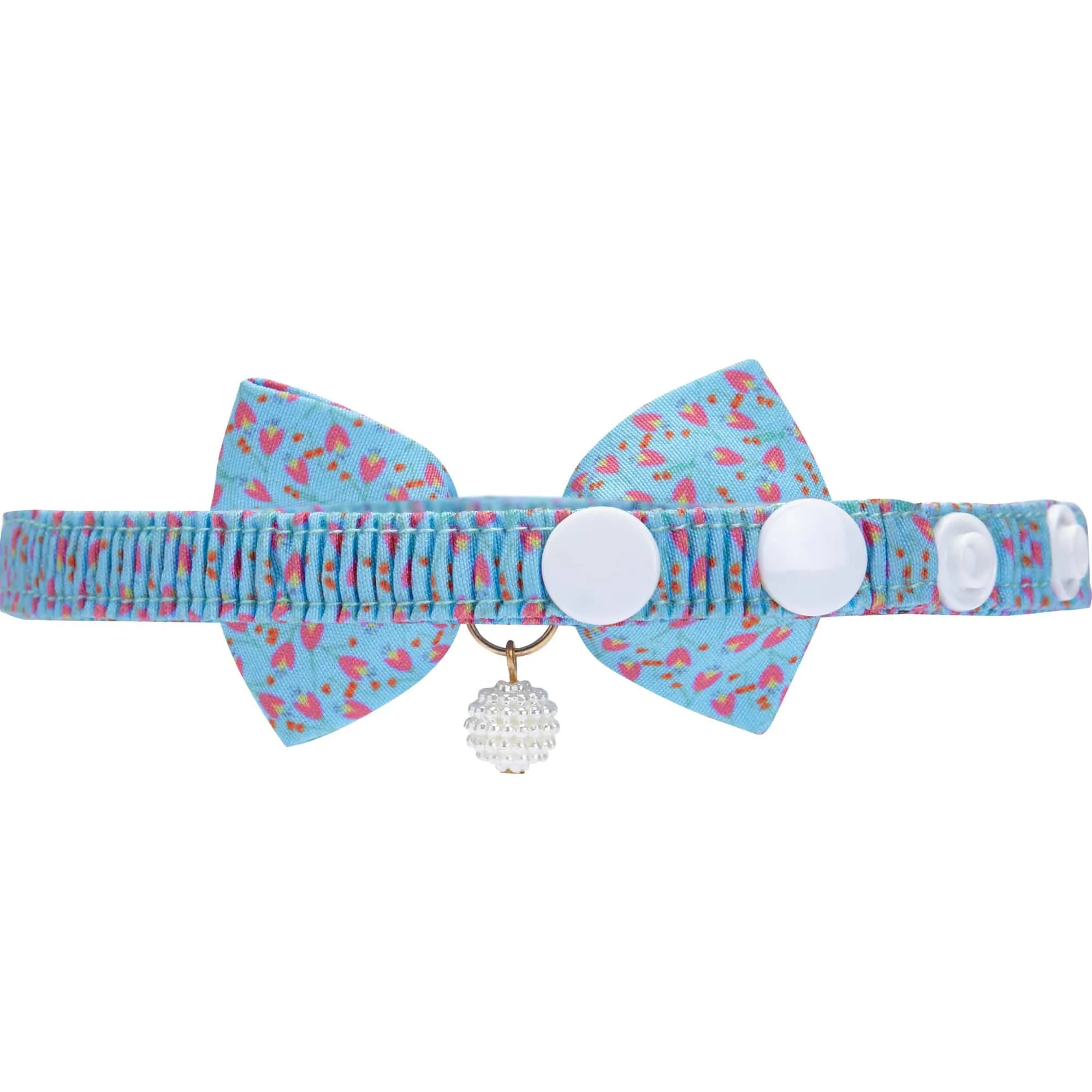 Tulip Bowtie Cat Collar with Pearl