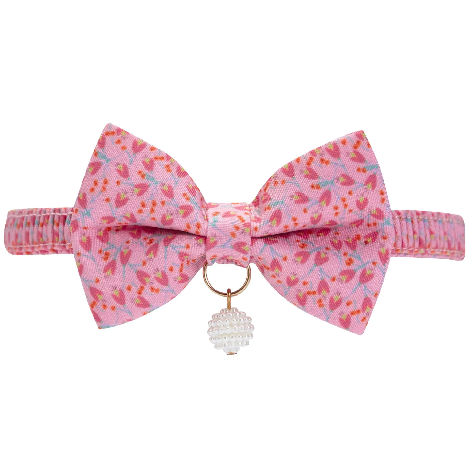 Tulip Bowtie Cat Collar with Pearl