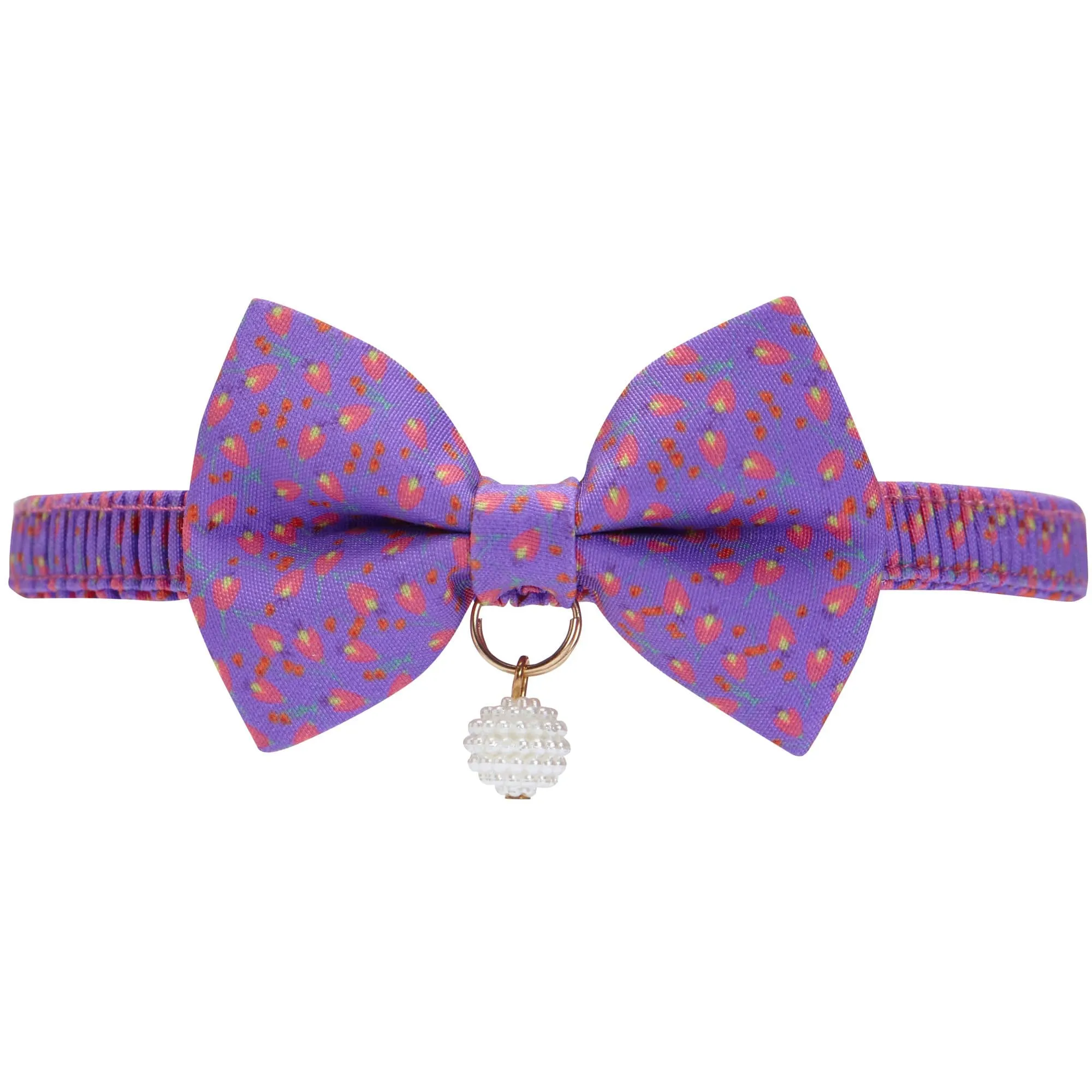 Tulip Bowtie Cat Collar with Pearl