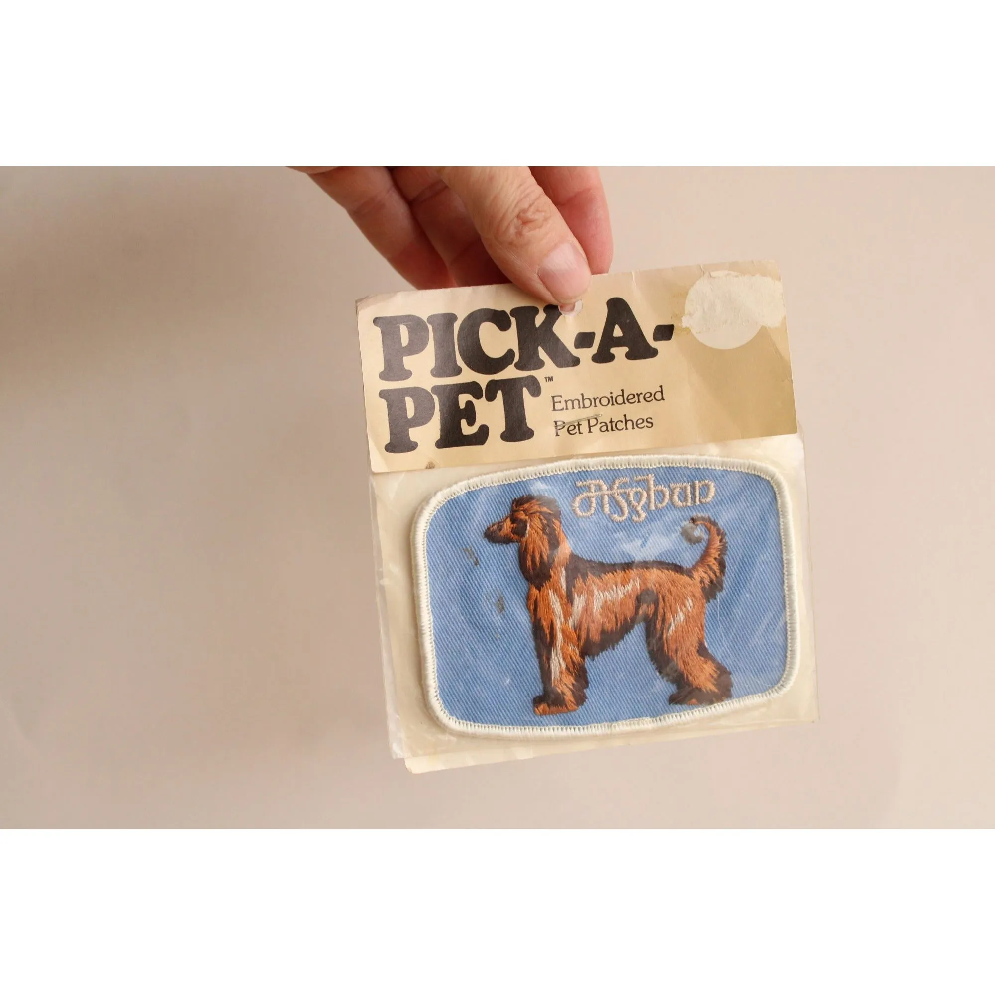 Vintage 1980s Patch / Afghan Dog Pick A Pet Sew On Patching  Old Stock / Original Packaging