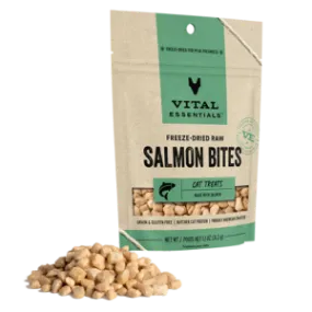 Vital Essentials Freeze-Dried Alaskan Salmon Bites Dog Treats 2.5 oz