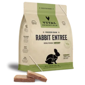 Vital Essentials Raw Frozen Rabbit Patties Dog Food 6lb