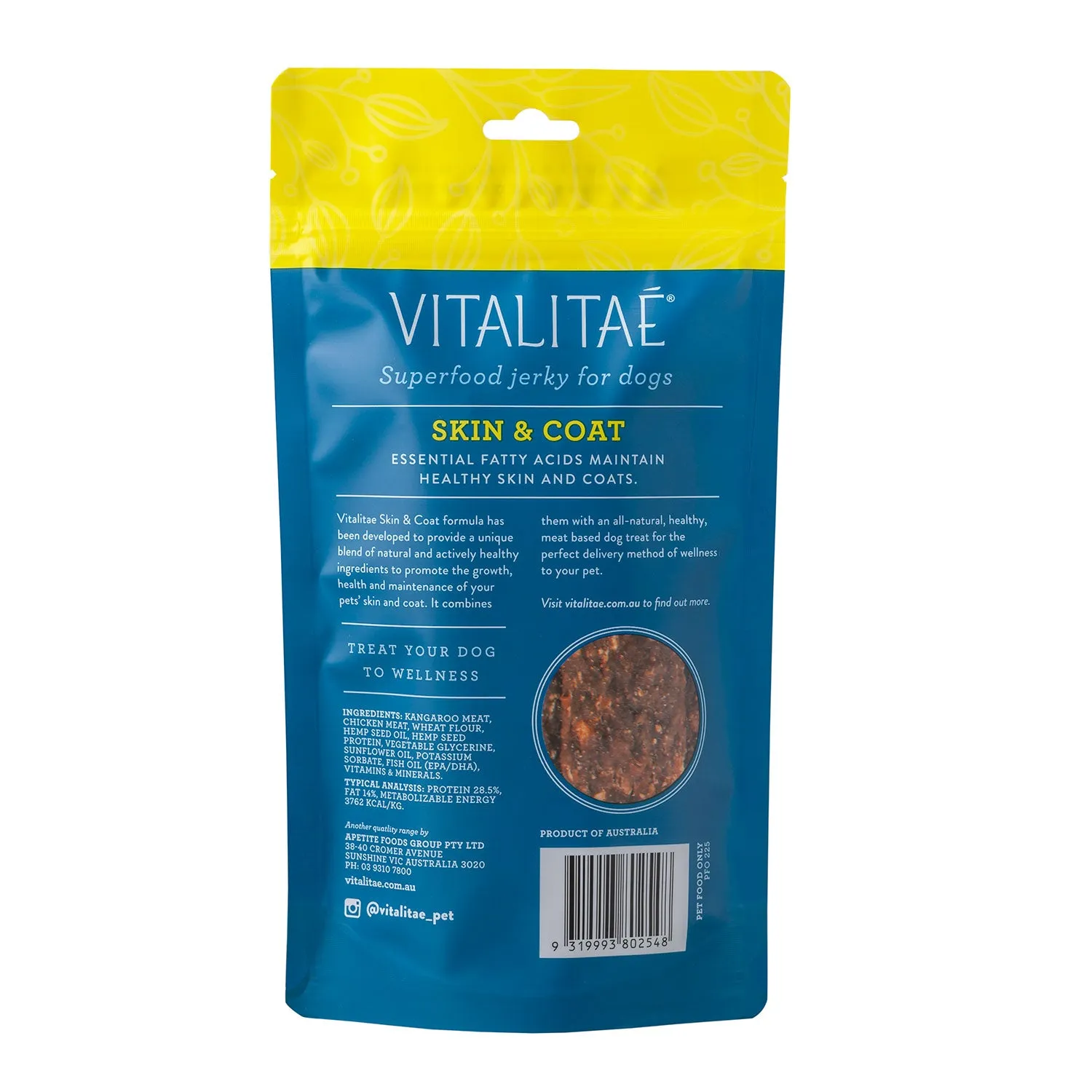 Vitalitae Skin & Coat Superfood Jerky Dog Treat 150g