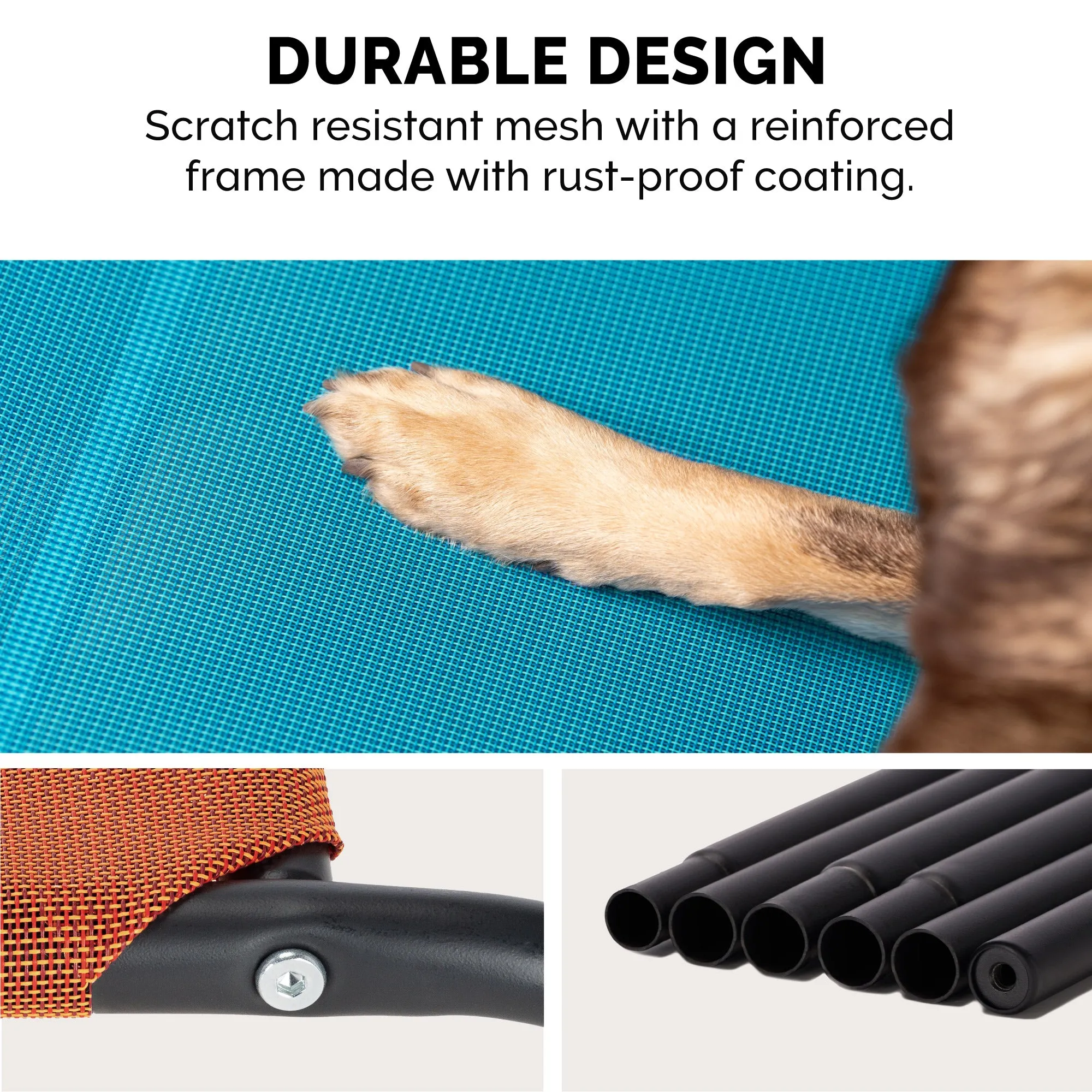 Water Resistant Elevated Pet Cot - Reinforced Mesh