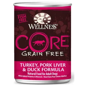 Wellness CORE Grain-Free Turkey, Pork Liver & Duck Canned Dog Food 354g