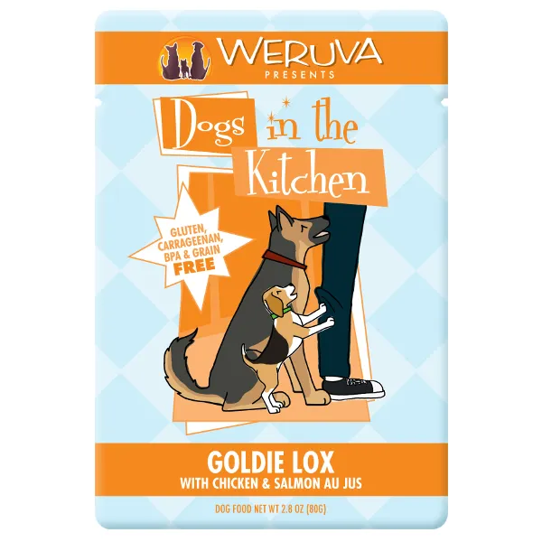 Weruva Dogs in the Kitchen Goldie Lox with Chicken & Wild Caught Salmon Au Jus Grain-Free Dog Food Pouches 2.8 oz