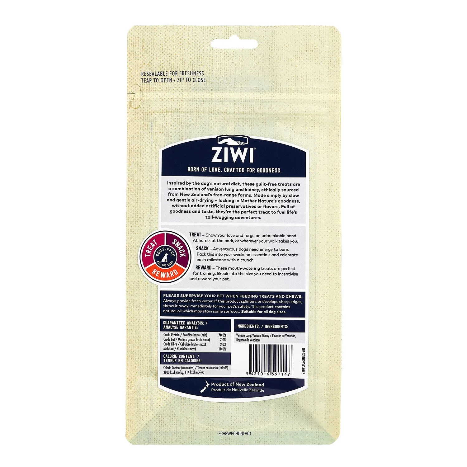 ZIWI Peak Oral Health Treats Venison Lung & Kidney Dog Treat